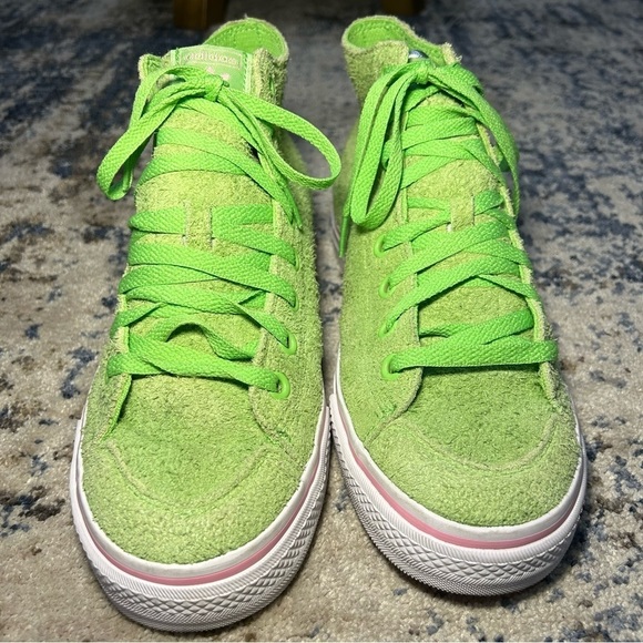 Adidas Nizza High RF Spring Green Suede High Top Sneakers Size 8.5 - Picture 5 of 12